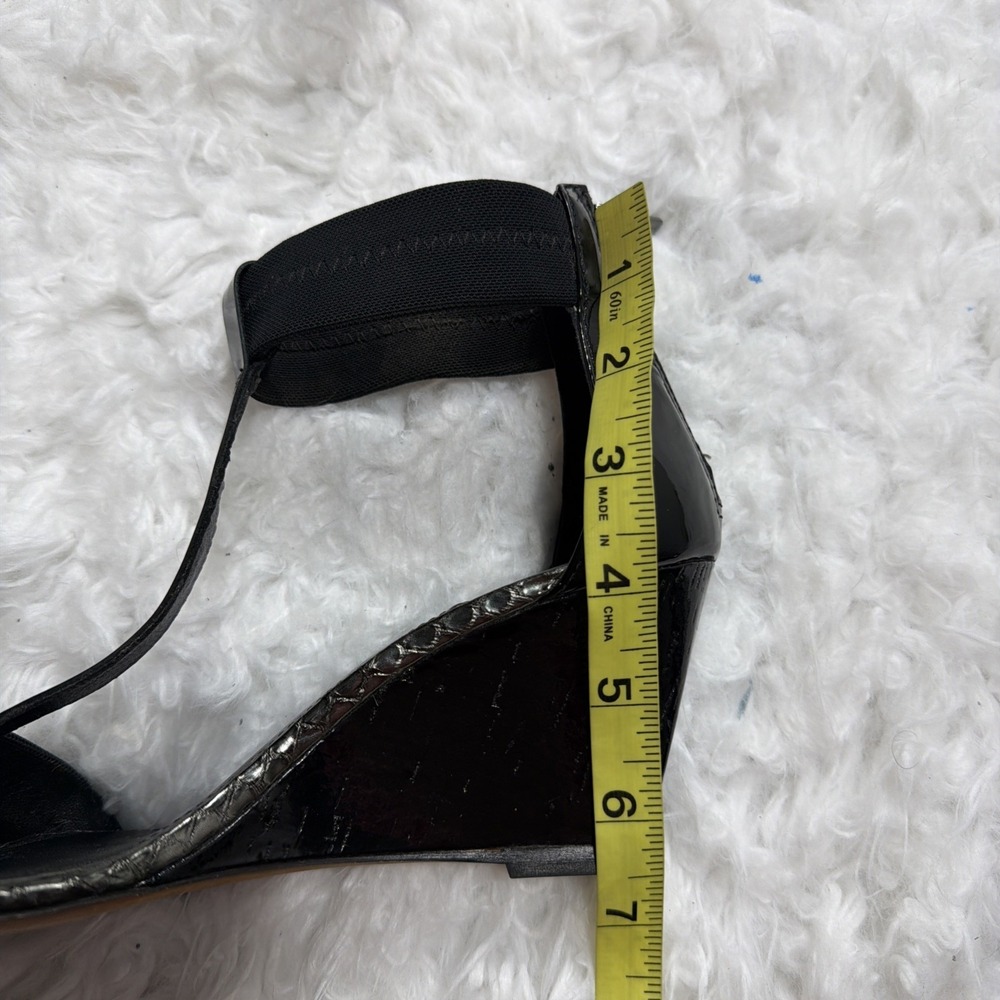 Donald J Pliner VIRGINIA WEDGE SANDALS T Strap Open Toe Patent Leather Platform - Picture 5 of 8